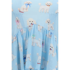 Fiorucci Blauwe Viscose Lange Jurk