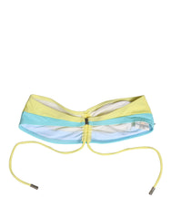 Pyrex Yellow Blue Bandeau Top Bikini Bottom 2 Piece Swimwear