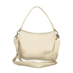 Mario Valentino Beige Polyurethane Women's Bag with Removable Shoulder Strap