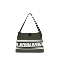 Balmain Black Cotton Shoulder Bag