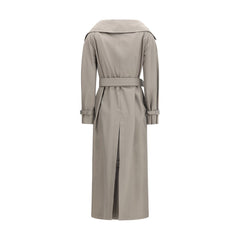Max Mara Gray Cotton Trench Coat