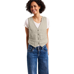 Street One Beige Linnen Gilet