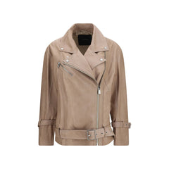PINKO Beige Lambskin Leather Jacket