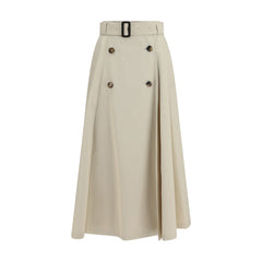 Burberry Beige Katoenen Midi Rok