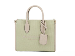 Michael Kors Mirella Small Powder Blush Canvas Shopper Crossbody Handbag Purse