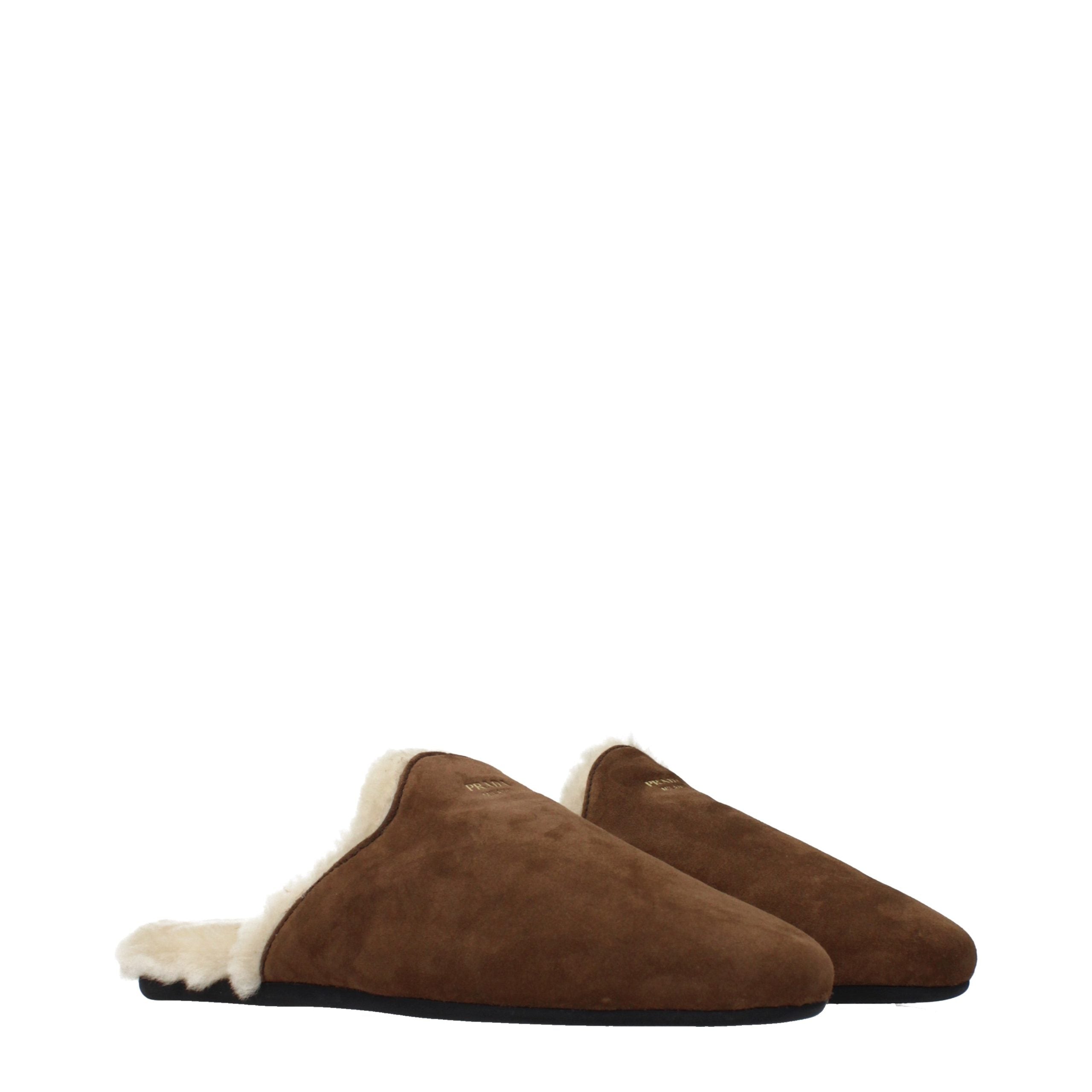 Prada bruine leren pantoffels