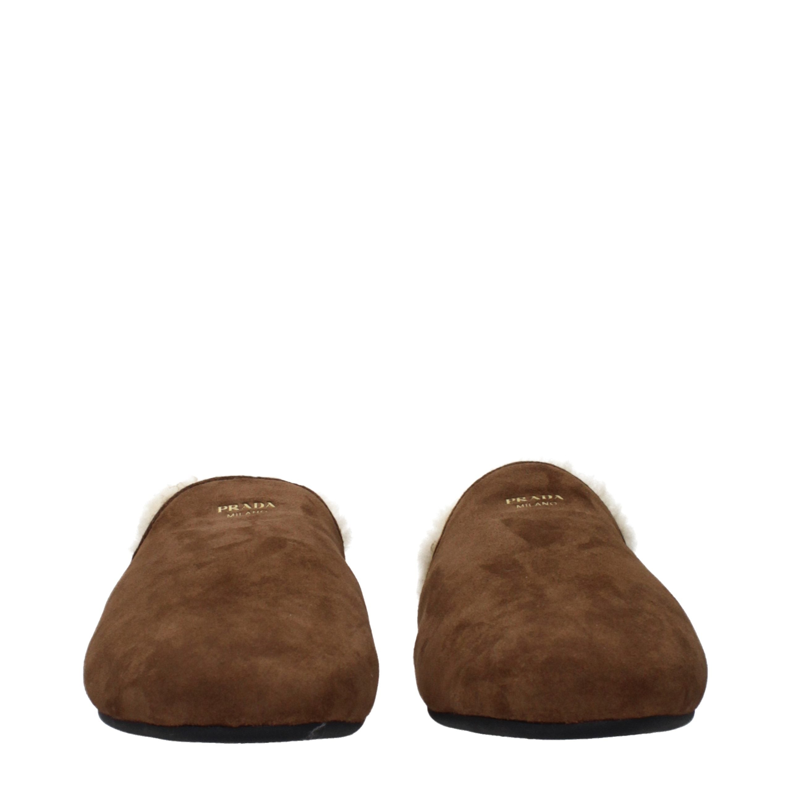 Prada bruine leren pantoffels
