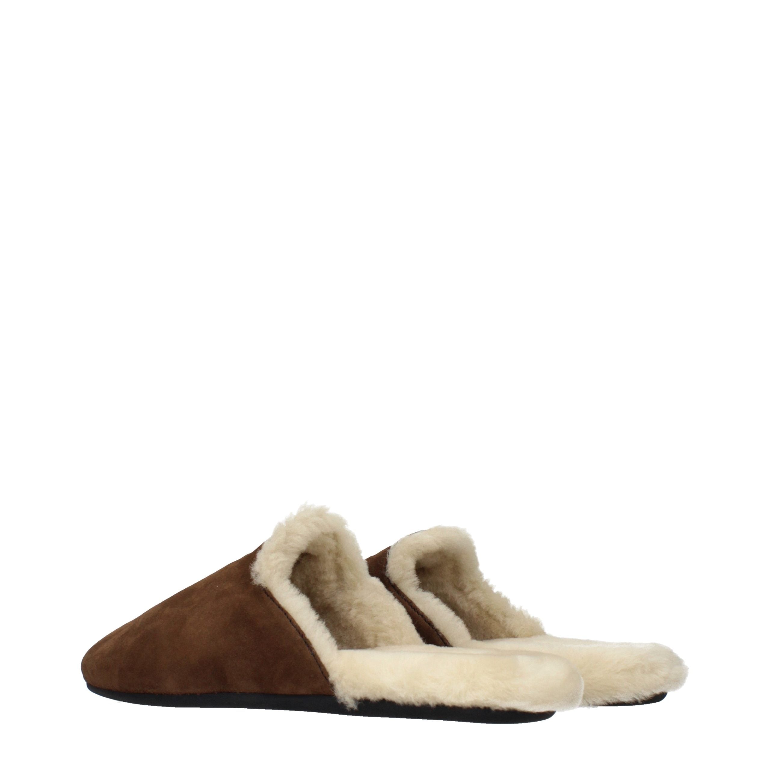 Prada bruine leren pantoffels