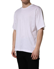 Dolce & Gabbana White Oversized Cotton Men Crew Neck T-shirt