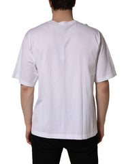 Dolce & Gabbana White Oversized Cotton Men Crew Neck T-shirt