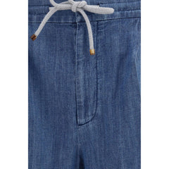 Brunello Cucinelli Blauwe Casual Katoenen Broek