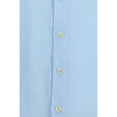 Finamore Blue Linen Longsleeve Shirt