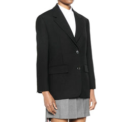 Prada Zwarte Blazer van Scheerwol