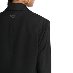 Prada Zwarte Blazer van Scheerwol