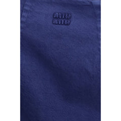 Miu Miu Blauwe Casual Katoenen Jurk