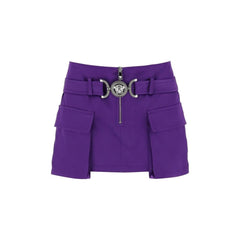 Versace paarse viscose minirok