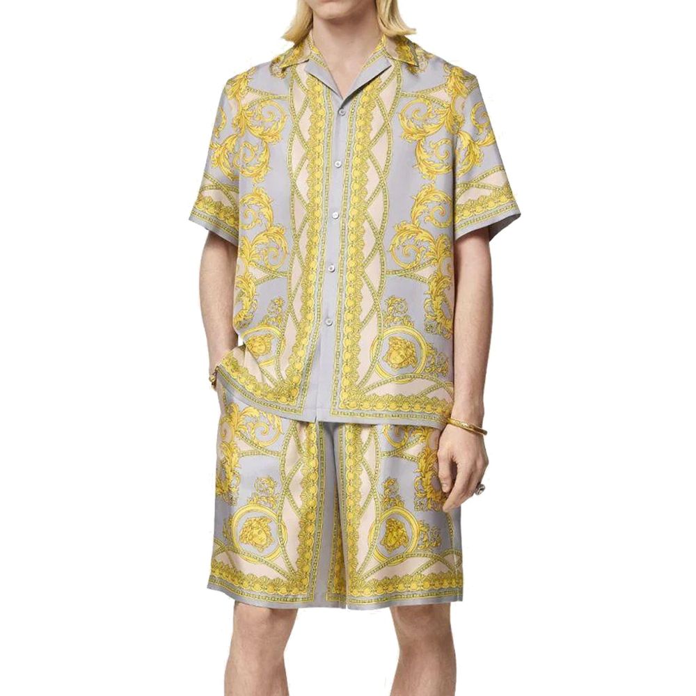 Versace Grijze Zijden Bermudashorts