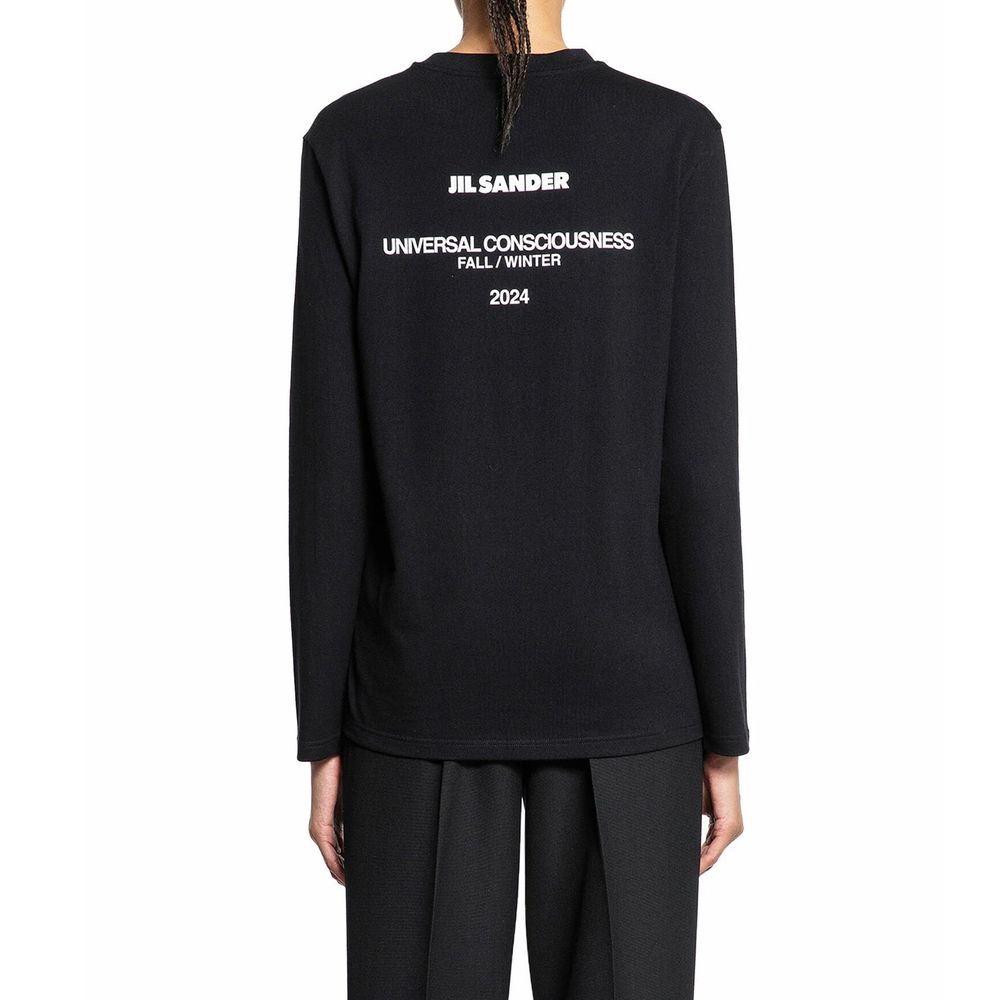 Jil Sander Zwart Katoenen T-shirt met Lange Mouwen