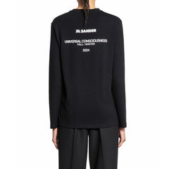 Jil Sander Zwart Katoenen T-shirt met Lange Mouwen
