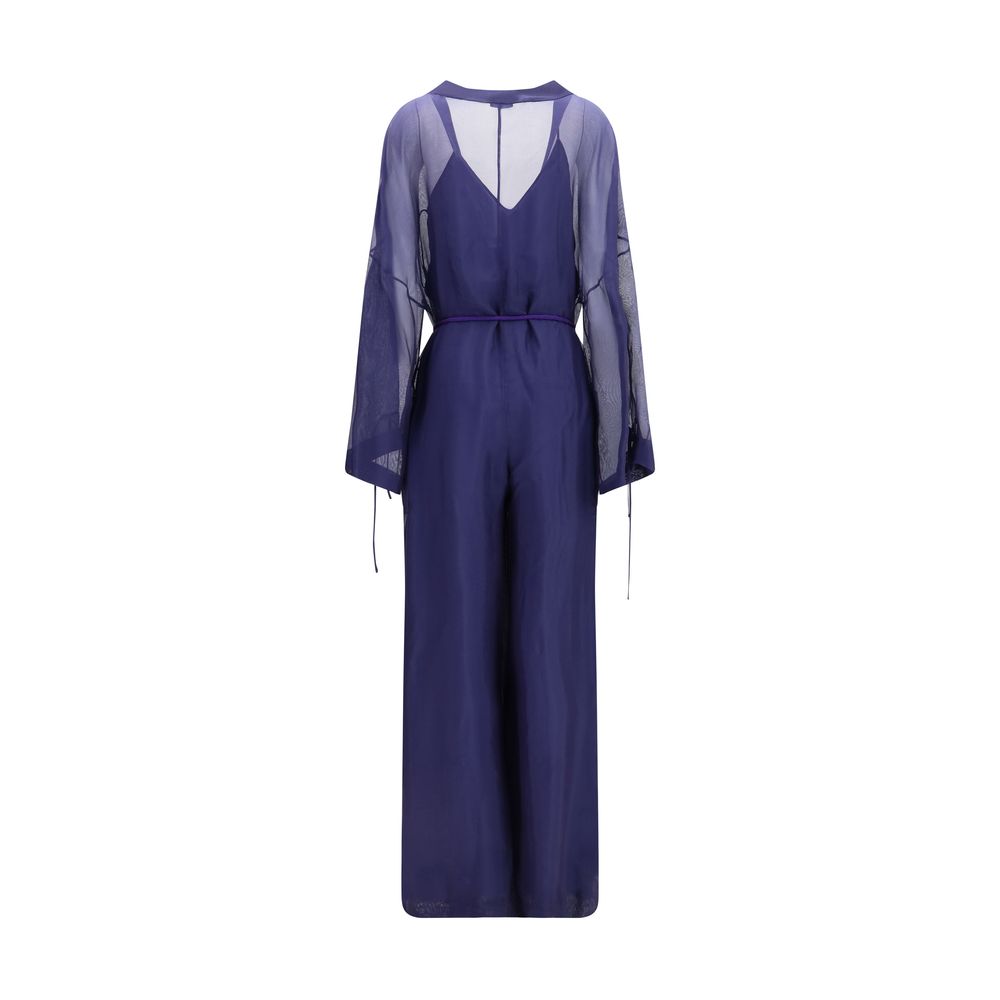 Giorgio Armani Blauwe Viscose Jumpsuit
