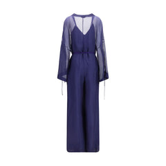Giorgio Armani Blauwe Viscose Jumpsuit