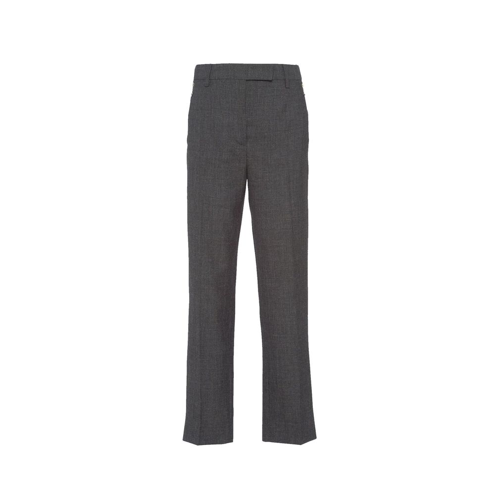 Prada Gray Virgin Wool Pants