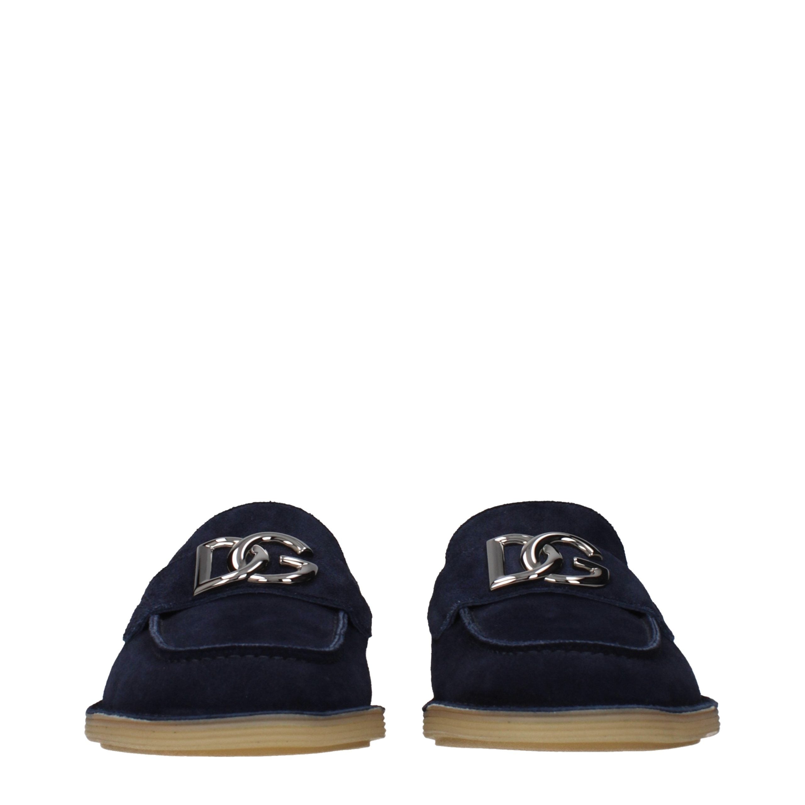 Dolce & Gabbana Blauwe Leren Instaploafers