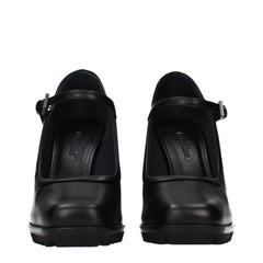 Max Mara Zwarte Leren Pumps met Hoge Hak