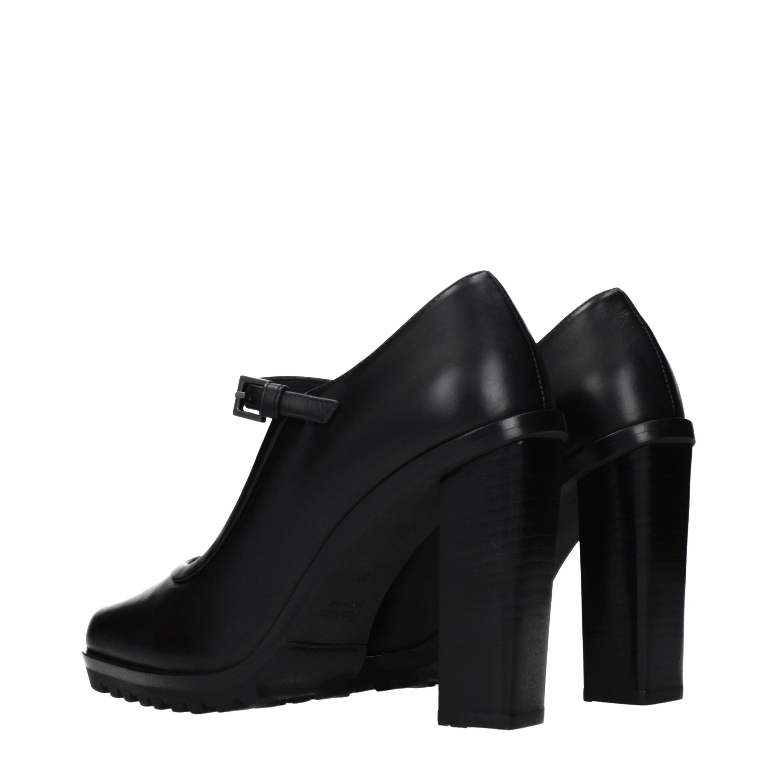 Max Mara Zwarte Leren Pumps met Hoge Hak