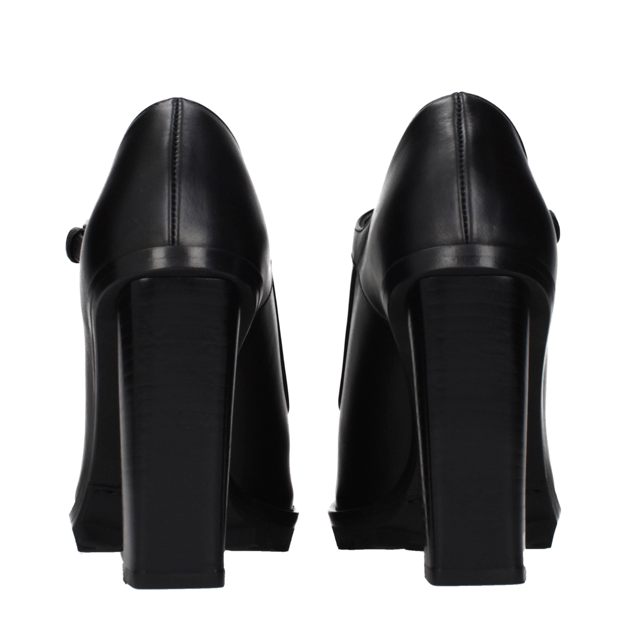 Max Mara Zwarte Leren Pumps met Hoge Hak