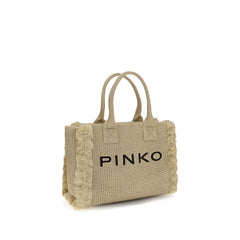 PINKO Beige Raffia Shoulder Bag