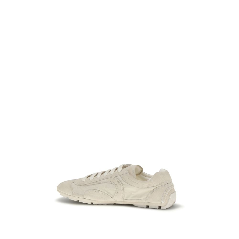 Prada Beige Kalfslederen Bos Taurus Sneakers