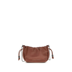 Brunello Cucinelli Brown Calf Leather Bos Taurus Shoulder Bag