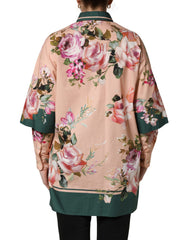 Dolce & Gabbana Pink Floral Cotton Button Front Shirt Top
