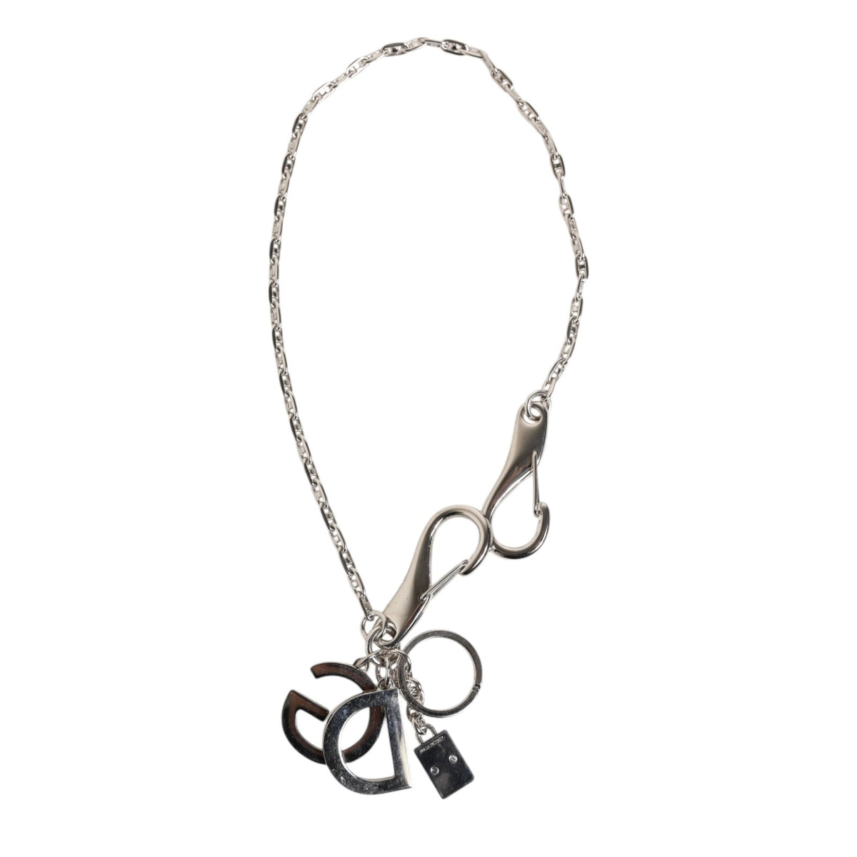 Dolce & Gabbana Zilverkleurige DG Logo Sleutelhanger Tashanger Sleutelhanger