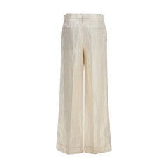 Brunello Cucinelli Beige Zijden Casual Broek
