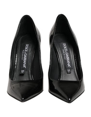 Dolce & Gabbana Black Calf Leather Stiletto Heels Pumps Shoes