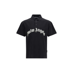 Palm Angels Black Cotton Polo Shirt