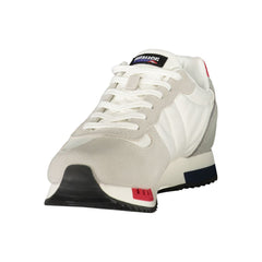 Blauer Witte Polyurethaan Herensneaker