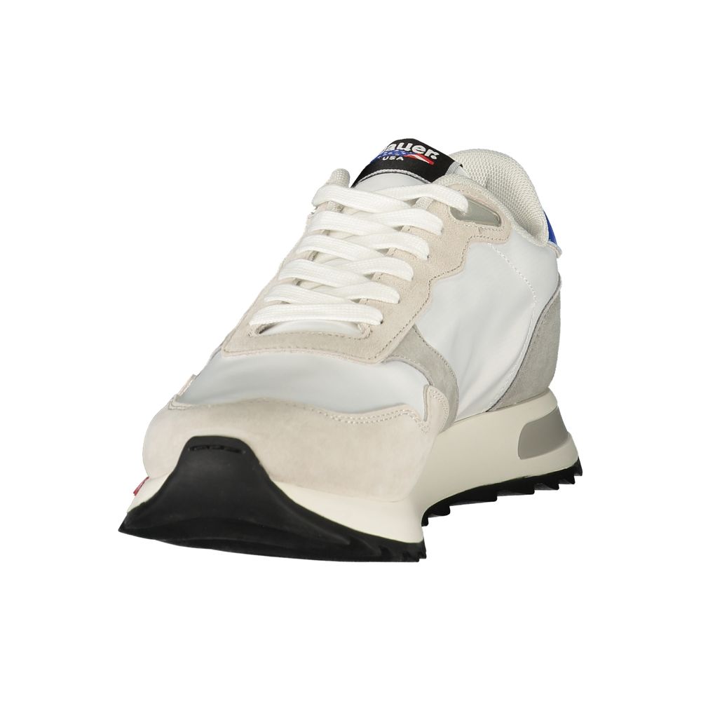 Blauer Witte Polyester Heren Sneaker