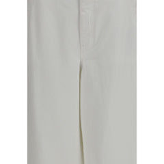 Brunello Cucinelli White Cotton Casual Pants