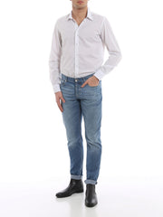 Brunello Cucinelli Blue Cotton Straight-Leg Jeans