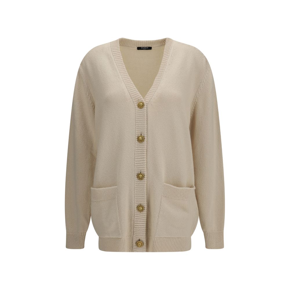 Balmain Beige Cotton Cardigan