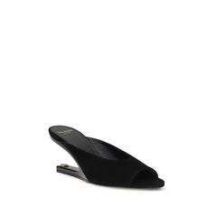 Balmain Black Goatskin Mules