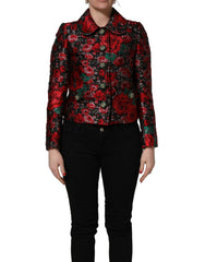 Dolce & Gabbana Multikleurige Gebloemde Brokaat Knoopblazer Jasje