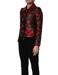 Dolce & Gabbana Multikleurige Gebloemde Brokaat Knoopblazer Jasje