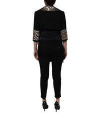 Dolce & Gabbana Black Single-Breasted Brocade Coat Jacket