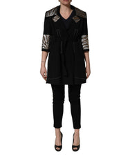 Dolce & Gabbana Black Single-Breasted Brocade Coat Jacket