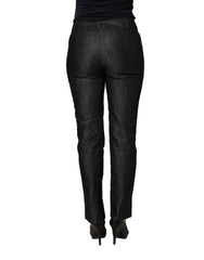 BENCIVENGA Black Cotton Mid Waist Skinny Denim Trouser Jeans