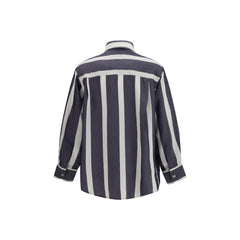 Cruna Blauw Viscose Patroonoverhemd